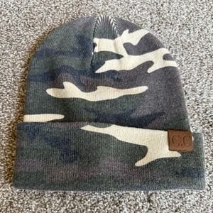 C.C Camouflage Beanie - Green and Cream